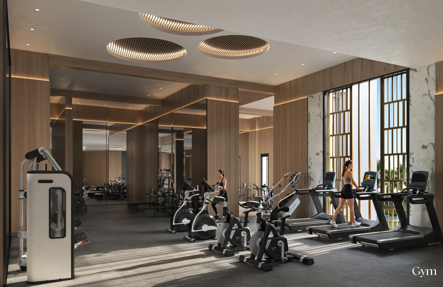 Artistic impression of the fitness studio