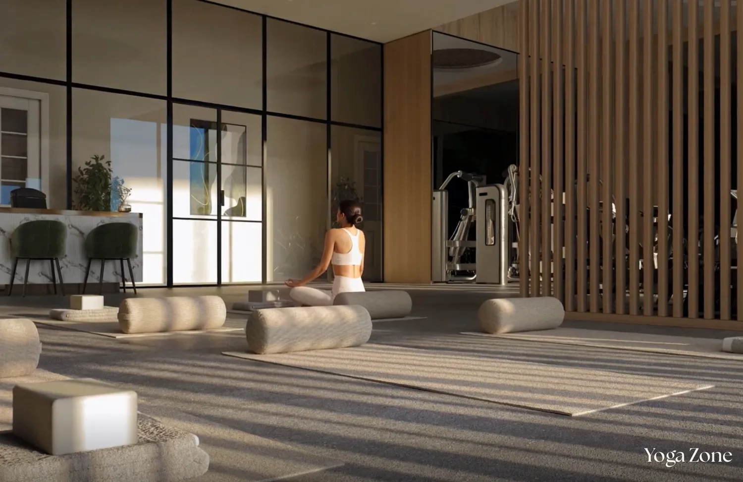 Artistic impression of the yoga studio